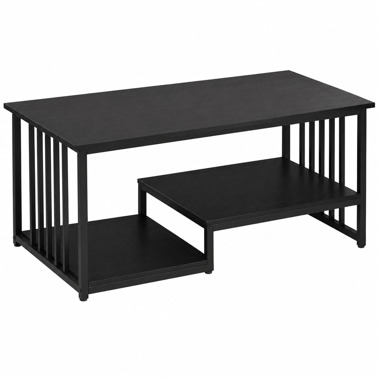 table-basse-rectangulaire-avec-etageres-effet-marbre-gris-et-cadre-en-metal-ahvff10179yv